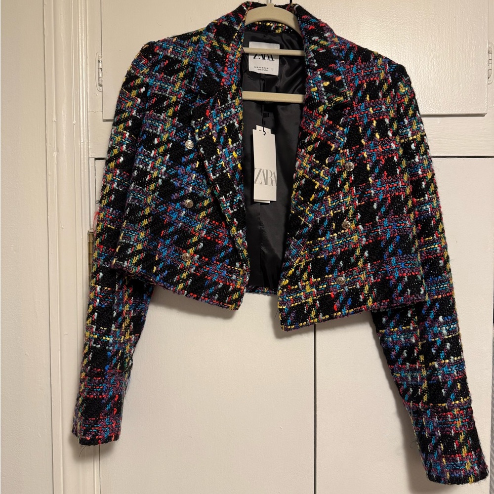 Zara Multicolor Tweed Women's Jacket